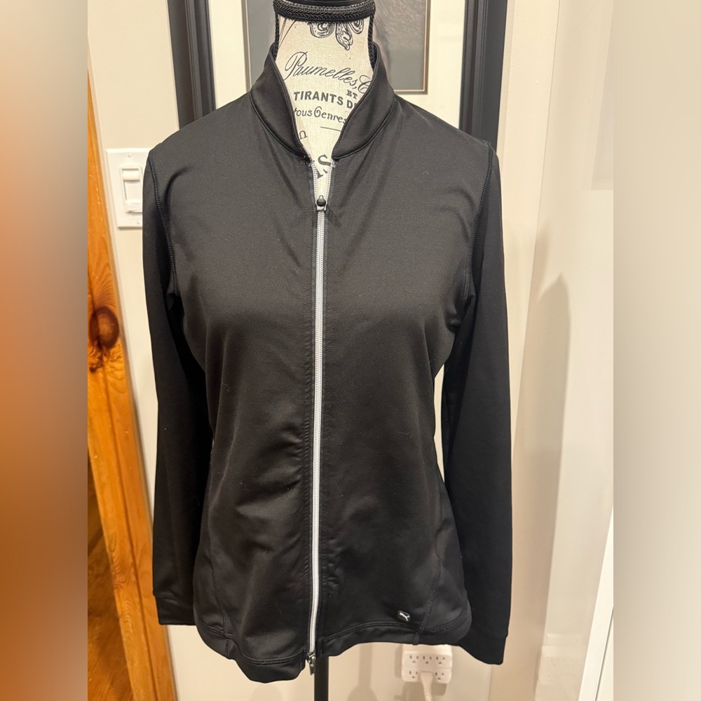 Puma Women's Black Zip-Up Jacket Medium